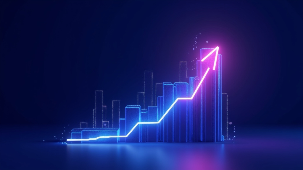 Abstract chart showing business growth trending upward